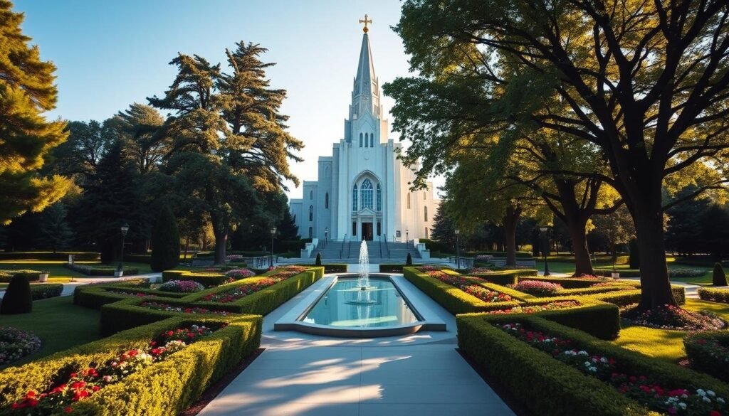 Logan Mormon Temple grounds